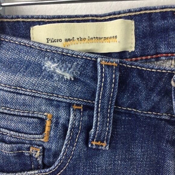 Pilcro and the Letterpress (Anthro) Jean Denim Shorts, Distressed, Size 26 - Picture 2 of 14